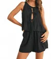 Klesis Linen Sleeveless Top And Shorts Set In Black