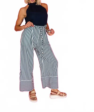 Klesis Lynn Striped Jumpsuit In Navy In Multi