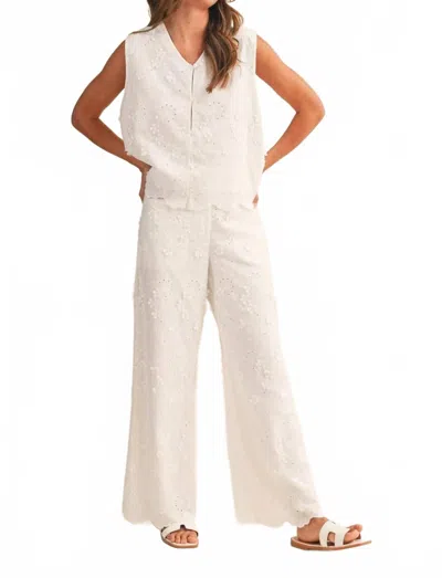 Klesis Millie Pants In White In Pink