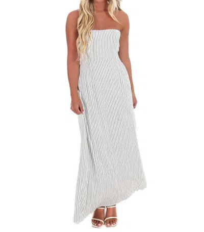Klesis No Rush Stripe Maxi Dress In Ivory In White