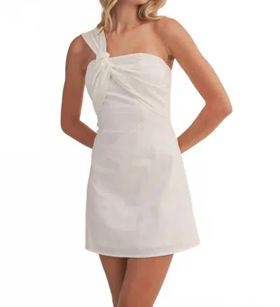 Klesis One Shoulder Dress In Off White In Multi
