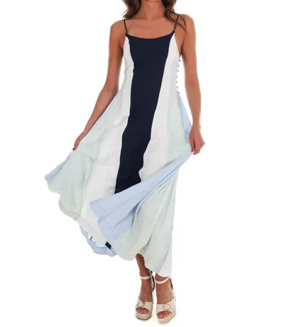 Klesis Painted Skies Colorblock Maxi Dress In Blue Combo In Multi