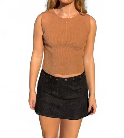 Klesis Peekaboo Knit Top In Tan In Brown