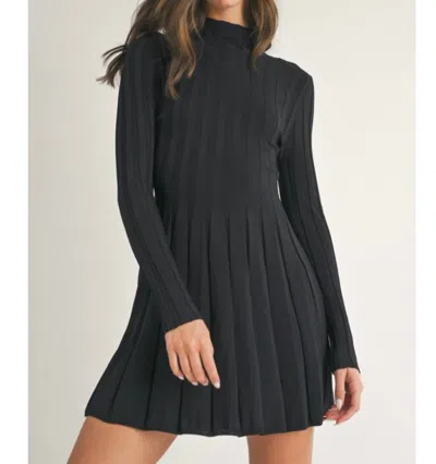 Klesis Pleated Sweater Dress In Black