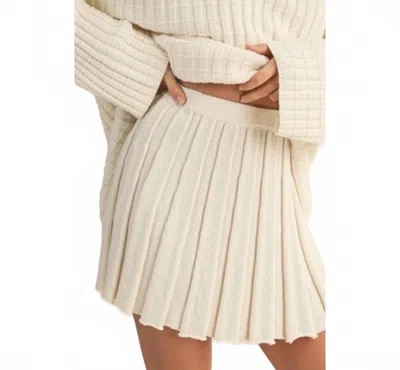 Klesis Pleated Sweater Skirt In Ivory In Neutral
