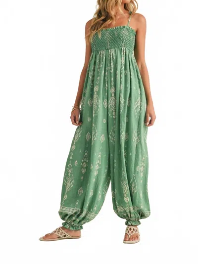 Klesis Printed Silhouette Balloon Jumpsuit In Green