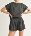 Klesis Relaxed Fit Top And Shorts Two Piece Set In Black