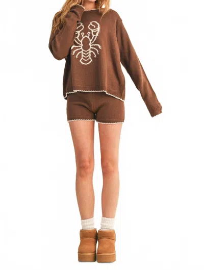 Klesis Scallop Trim Knit Shorts In Brown