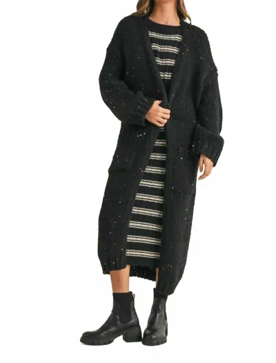 Klesis Sequin Chunky Cardigan Sweater In Multi In Gray