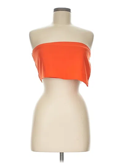 Pre-owned Klesis Sleeveless Top Orange Strapless Neckline Tops