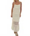 Klesis Tiered Ruffled Lace Maxi Dress With Partial Lining In Cream In Neutral