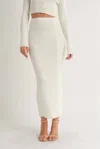 Klesis Something Special Sweater Pencil Skirt In White In White