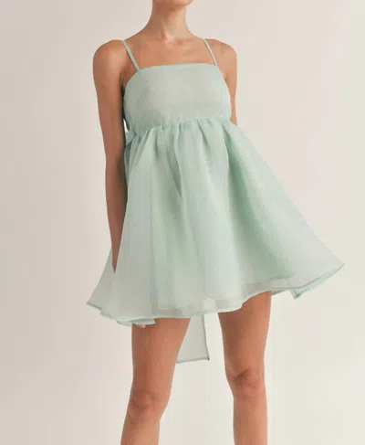 Klesis Spaghetti Strap Baby Doll Mini Dress In Mint In Green