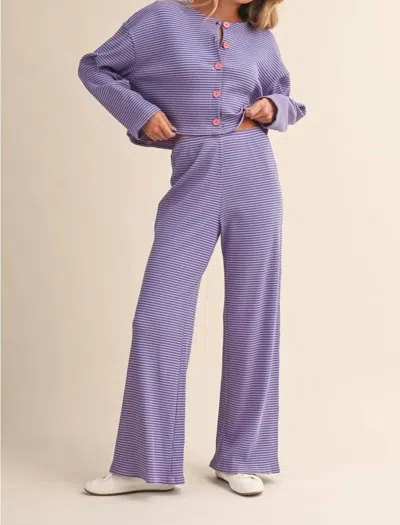 Klesis Striped Sweater And Pants Set In Purple Pink