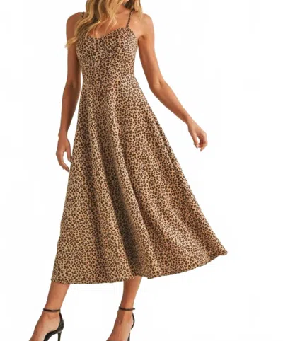 Klesis Suede Feel Bustier Dress In Leopard In Animal Print