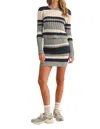 Klesis Sweater Knit Top And Skirt Set In Grey/blue/white In Multi