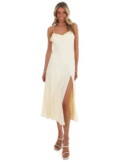Klesis Sweet Simplicity Linen Dress In Butter In Gray
