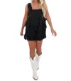Klesis Take It Easy Ruffle Romper Dress In Black In Black