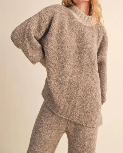 Klesis Teddy Pullover Top In Brown