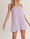 Klesis Textured Tulle Mesh Mini Dress In Lavender