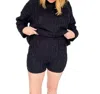 Klesis Time Will Tell Cable Knit Sweater Short Set In Black In Black