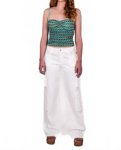 Klesis Twill Cargo Pants In Off White In Animal Print