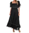Klesis Twist And Shout Ruffle Maxi Dress In Black In Black