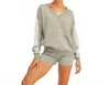 Klesis V-neck Racer Lounge Set In Silver Grey In Neutral