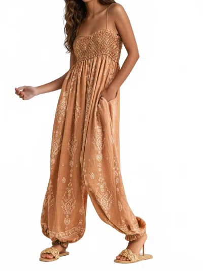 Klesis Wildflower Dreams Balloon Jumpsuit In Taupe In Gray