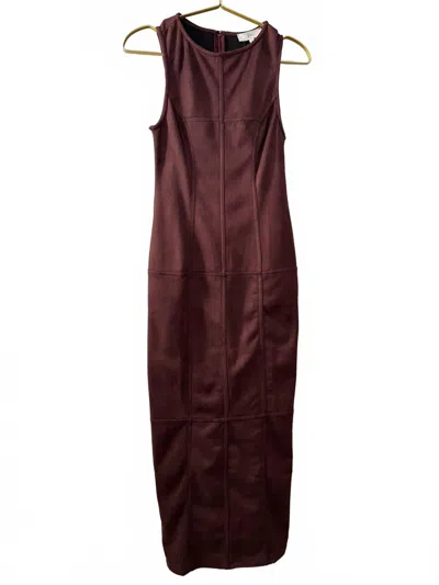 Klesis Women's Kendra Suede Midi Dress In Charcoal In Burgundy