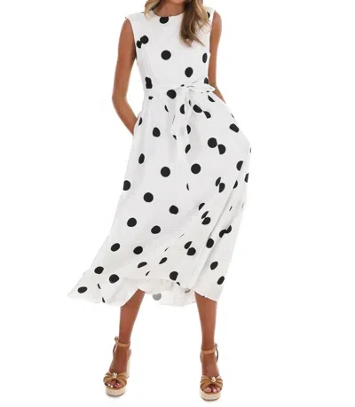 Klesis Women's Polka Party Midi Dress In White