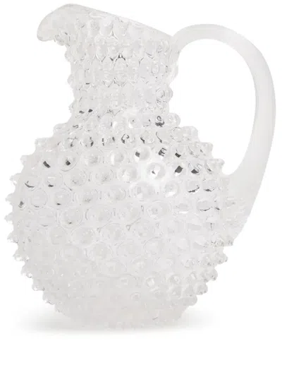 Klimchi Hobnail Crystal Jug In White