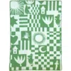Klippan Kids' Moomin Play Lambswool Brushed Woven Blanket In Green