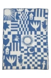 Klippan Moomin Play Brushed Wool Blanket In Blue