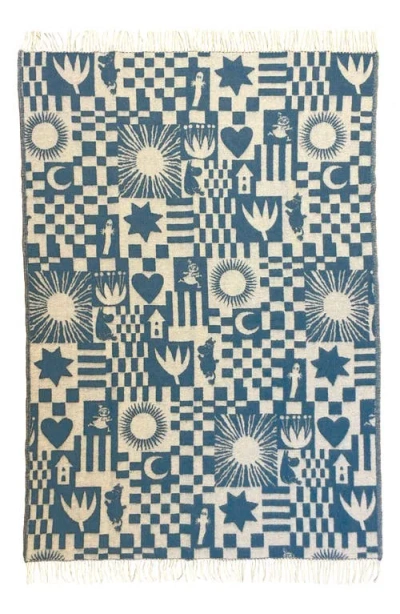 Klippan Moomin Play Wool Blanket In Blue