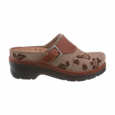 Klogs Footwear Women's Austin Backless Clog In Taupe Suede Tapestry In Brown