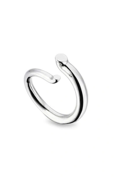 Kloto Curve Bypass Ring In Silver