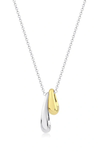 Kloto Ease Double Pendant Necklace In Silver & Gold