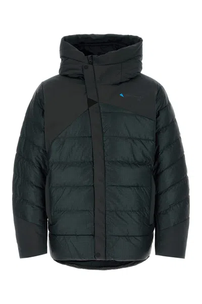 Klättermusen Charcoal Polyester Rå Down Jacket In Green