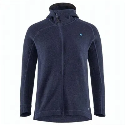 Klättermusen Fitted Blue Jacket With High Collar And Hood