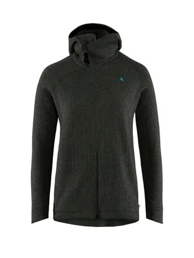 Klättermusen Fitted Hooded Jacket With Textured Fabric In Black