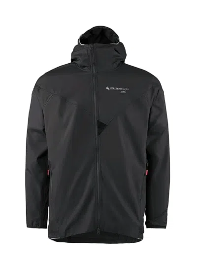 Klättermusen Functional Black Jacket With High Collar In Multi