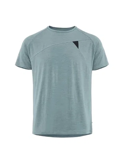 Klättermusen Heathered Short-sleeve T-shirt With Raglan Sleeves In Blue