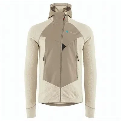 Klättermusen High-collared Zippered Jacket With Textured Fabric In Neutral
