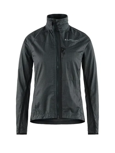 Klättermusen Lightweight Cotton Casual Jacket With High Collar In Black