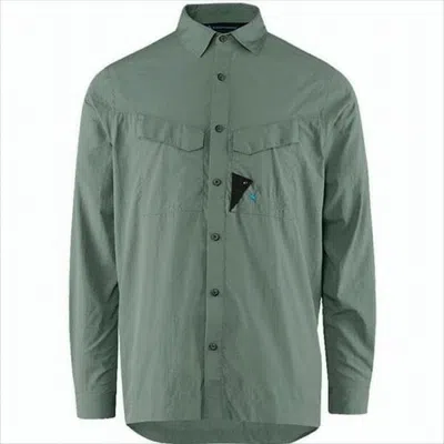 Klättermusen Long-sleeve Button-up Shirt With Chest Pockets And Ventilation In Green