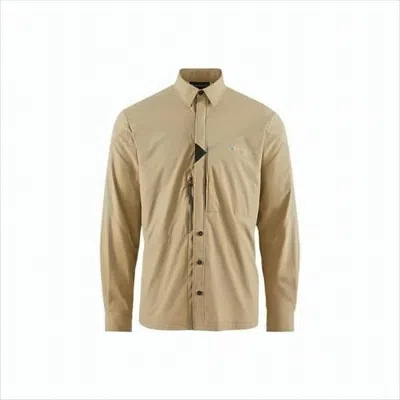 Klättermusen Long-sleeve Casual Shirt With Classic Collar In Brown