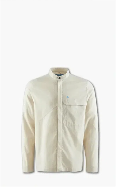 Klättermusen Minimalistic Long-sleeve Shirt With Mandarin Collar And Concealed Placket In White