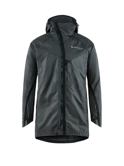 Klättermusen Pinstripe Detail Hooded Coat In Black