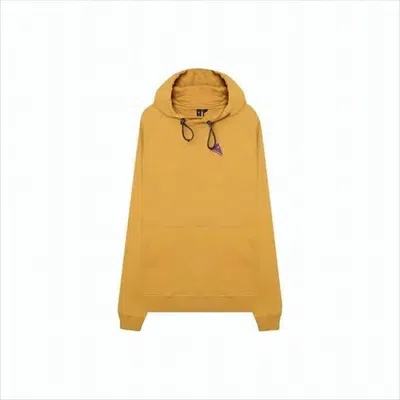 Klättermusen Relaxed Fit Long-sleeve Hoodie With Playful Graphic Print In Yellow